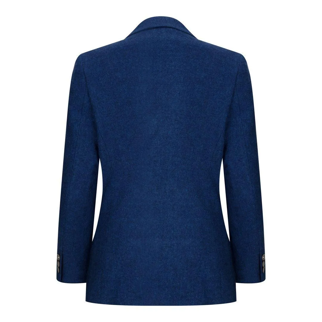 Boys 3 Piece Wool Suit Blue Tweed Vintage 1920s Classic 4 Pocket Waistcoat