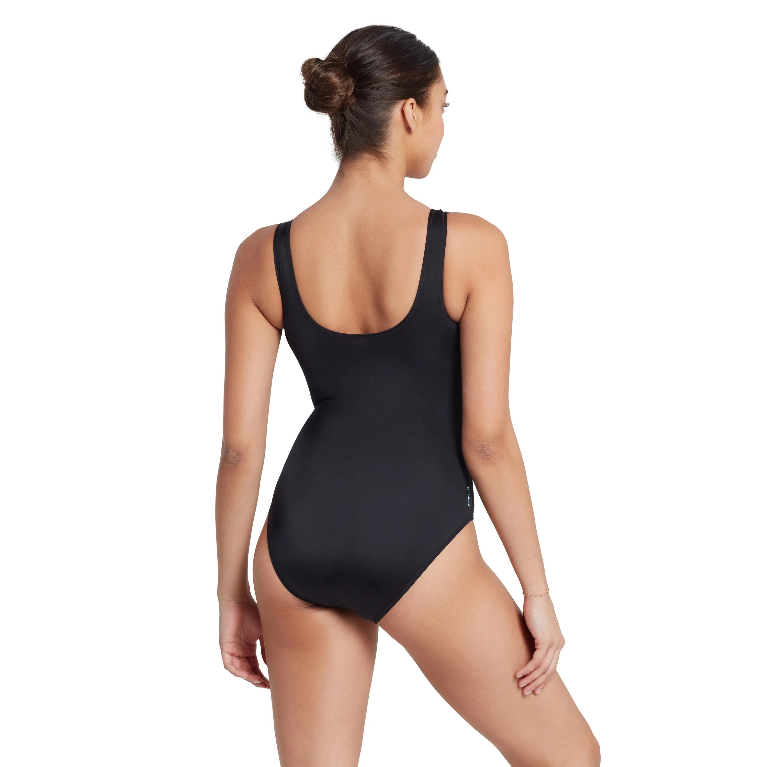 Zoggs Shimmer Scoopback Swimsuit - Black/White